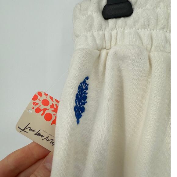 NWT Free People Movement Women's Hot Track Sweatpants Wide Leg Cream Size Large - Picture 2 of 6